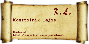 Kosztolnik Lajos névjegykártya