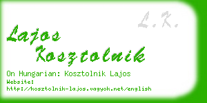 lajos kosztolnik business card